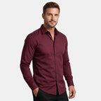 Herren Hemd Slim Fit Langarm Kentkragen Business