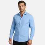 Herren Hemd Slim Fit Langarm Kentkragen Business