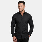 Herren Hemd Slim Fit Langarm Kentkragen Business