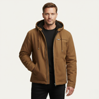 Herren Jacke Fleecefutter Kapuze Reißverschluss Relaxed Fit