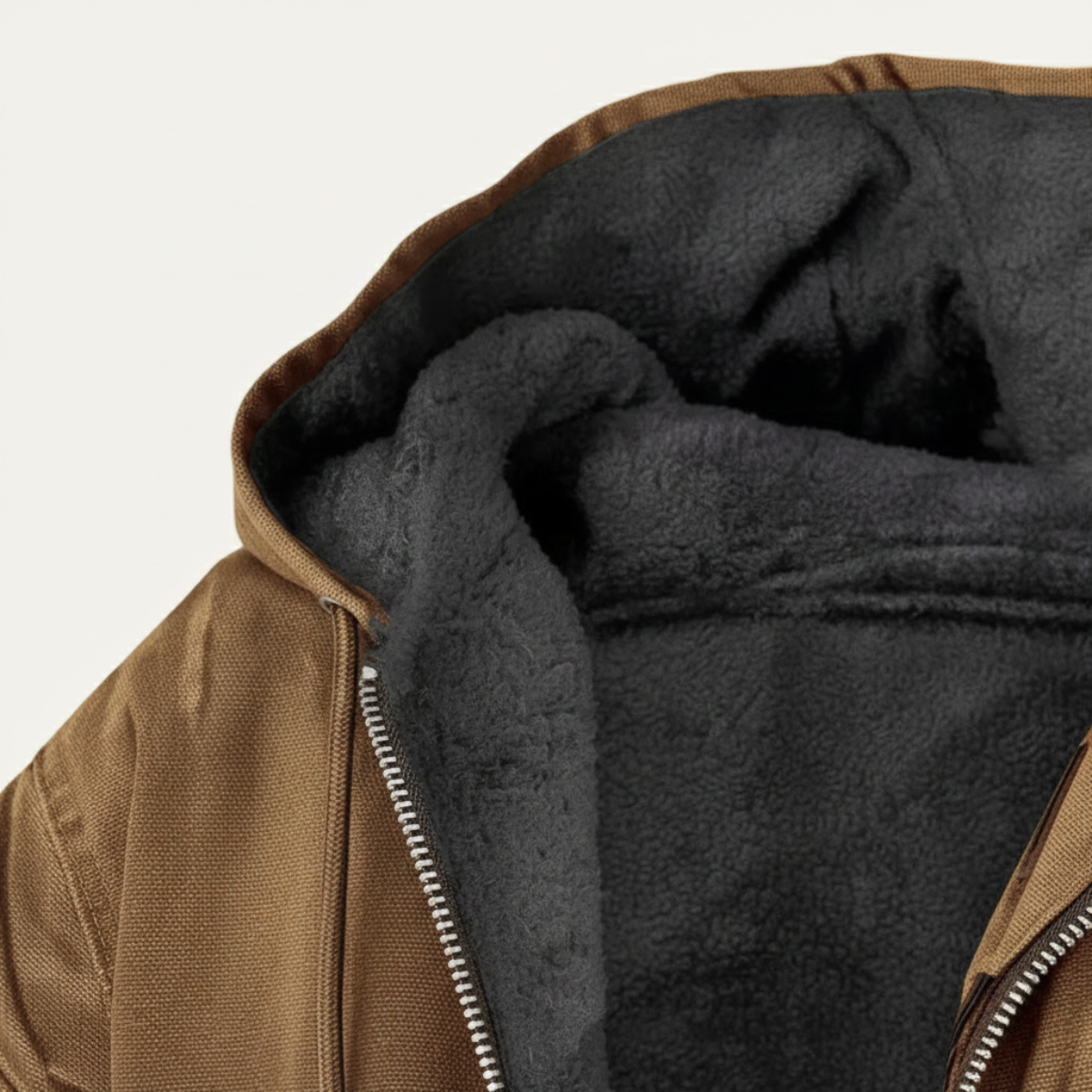 Herren Jacke Fleecefutter Kapuze Reißverschluss Relaxed Fit