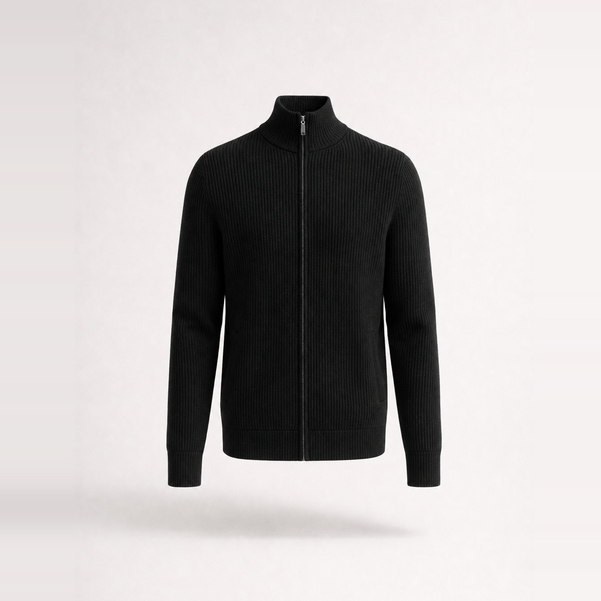 Herren Slim-Fit Cardigan Mit Reißverschluss